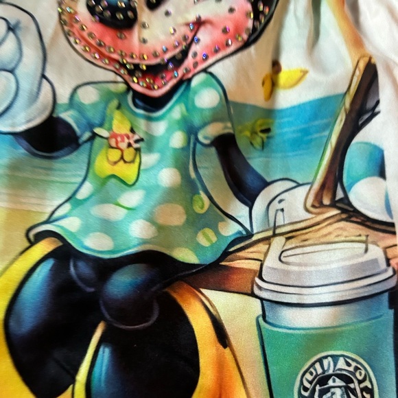 Mickey and Minnie Tropical Short Sleeve Tee - White and Green - Picture 14 of 14